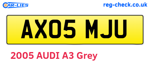 AX05MJU are the vehicle registration plates.