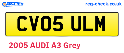 CV05ULM are the vehicle registration plates.
