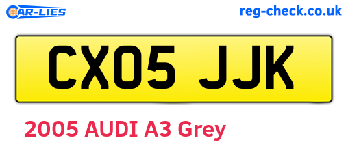 CX05JJK are the vehicle registration plates.