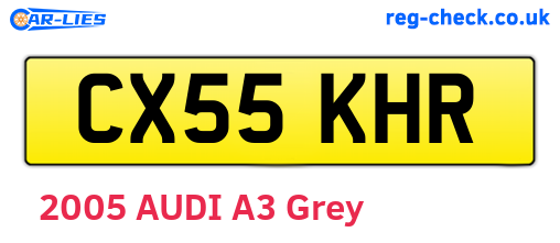 CX55KHR are the vehicle registration plates.