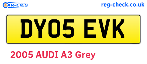 DY05EVK are the vehicle registration plates.