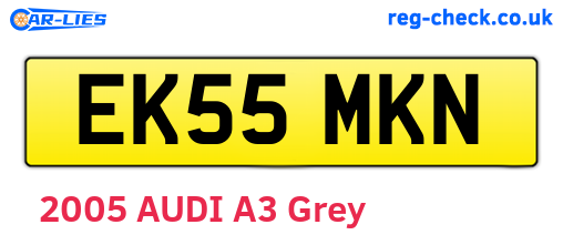 EK55MKN are the vehicle registration plates.