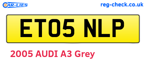 ET05NLP are the vehicle registration plates.