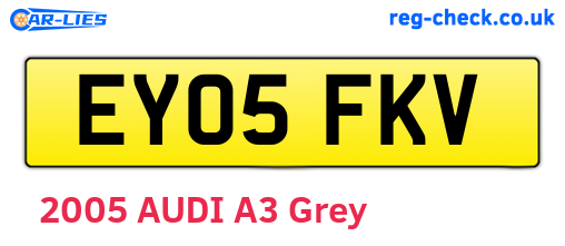 EY05FKV are the vehicle registration plates.