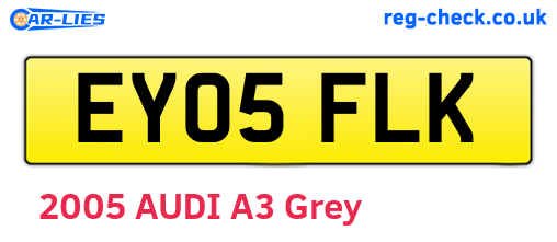 EY05FLK are the vehicle registration plates.