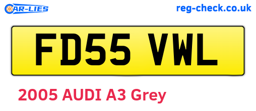 FD55VWL are the vehicle registration plates.