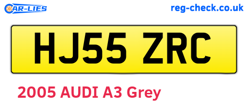 HJ55ZRC are the vehicle registration plates.