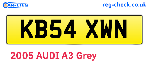 KB54XWN are the vehicle registration plates.