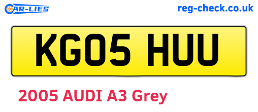 KG05HUU are the vehicle registration plates.