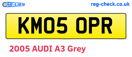 KM05OPR are the vehicle registration plates.
