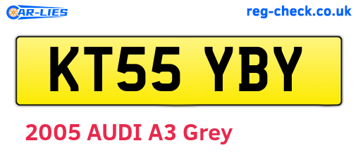 KT55YBY are the vehicle registration plates.