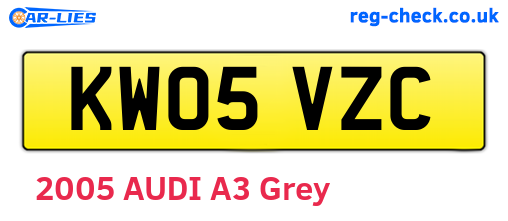 KW05VZC are the vehicle registration plates.