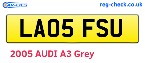 LA05FSU are the vehicle registration plates.