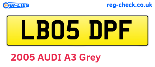 LB05DPF are the vehicle registration plates.