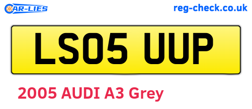 LS05UUP are the vehicle registration plates.