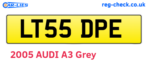 LT55DPE are the vehicle registration plates.