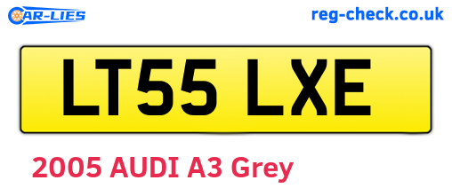 LT55LXE are the vehicle registration plates.