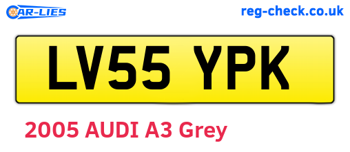 LV55YPK are the vehicle registration plates.