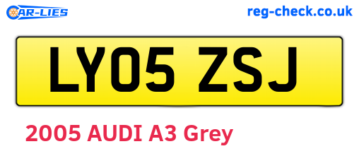 LY05ZSJ are the vehicle registration plates.