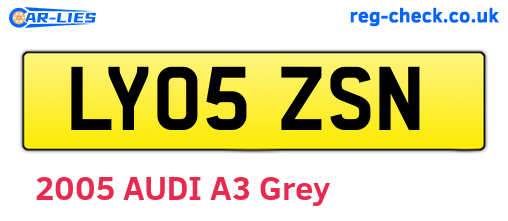 LY05ZSN are the vehicle registration plates.