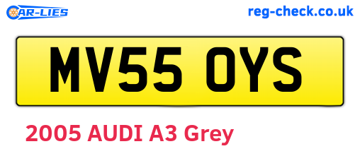 MV55OYS are the vehicle registration plates.