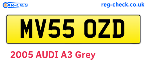 MV55OZD are the vehicle registration plates.