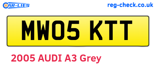 MW05KTT are the vehicle registration plates.
