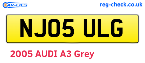 NJ05ULG are the vehicle registration plates.