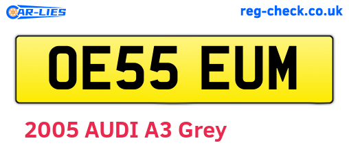 OE55EUM are the vehicle registration plates.