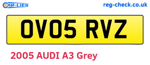 OV05RVZ are the vehicle registration plates.