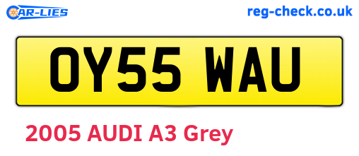 OY55WAU are the vehicle registration plates.