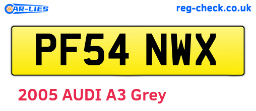 PF54NWX are the vehicle registration plates.