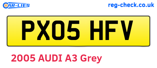PX05HFV are the vehicle registration plates.