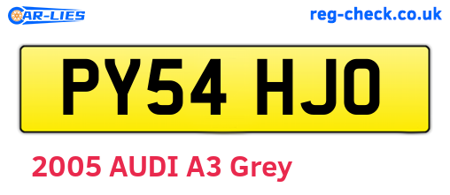 PY54HJO are the vehicle registration plates.