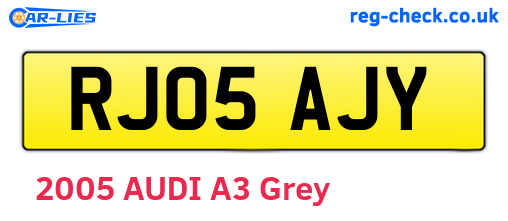RJ05AJY are the vehicle registration plates.