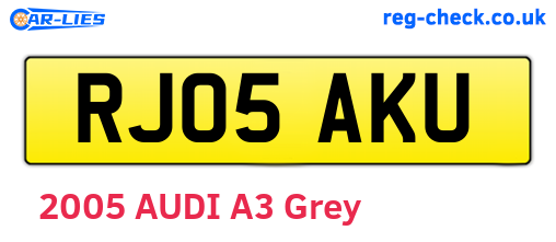 RJ05AKU are the vehicle registration plates.