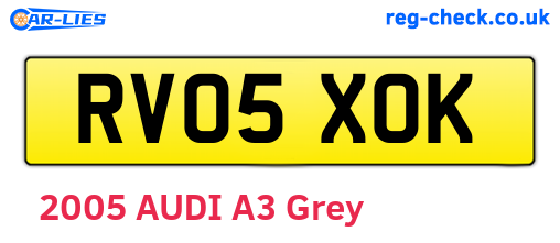 RV05XOK are the vehicle registration plates.