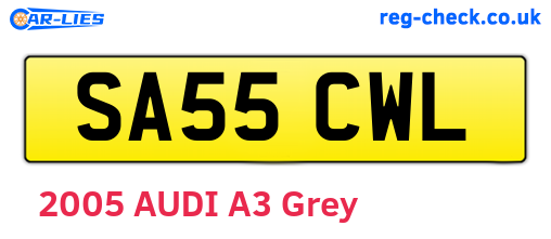 SA55CWL are the vehicle registration plates.