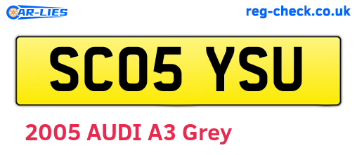 SC05YSU are the vehicle registration plates.