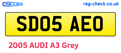 SD05AEO are the vehicle registration plates.