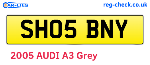 SH05BNY are the vehicle registration plates.