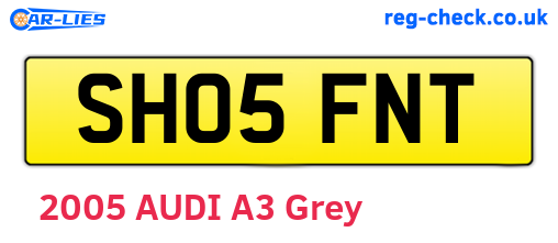 SH05FNT are the vehicle registration plates.