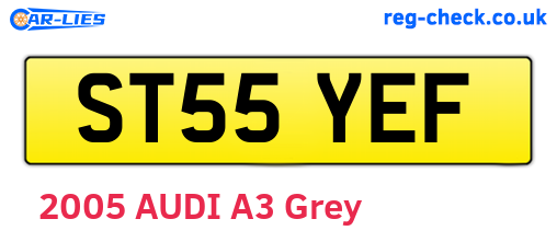 ST55YEF are the vehicle registration plates.