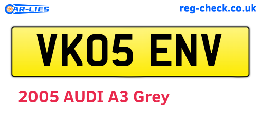 VK05ENV are the vehicle registration plates.