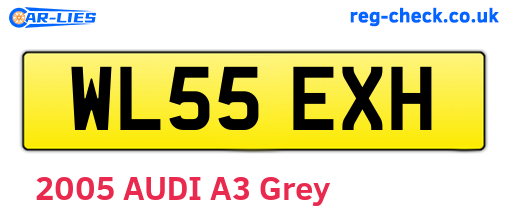 WL55EXH are the vehicle registration plates.