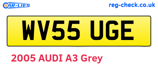 WV55UGE are the vehicle registration plates.