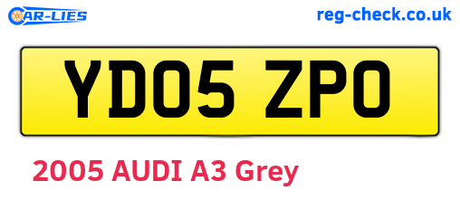 YD05ZPO are the vehicle registration plates.