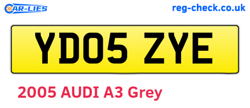 YD05ZYE are the vehicle registration plates.