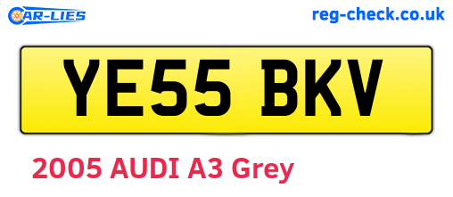 YE55BKV are the vehicle registration plates.