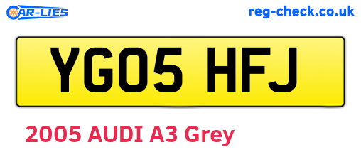 YG05HFJ are the vehicle registration plates.